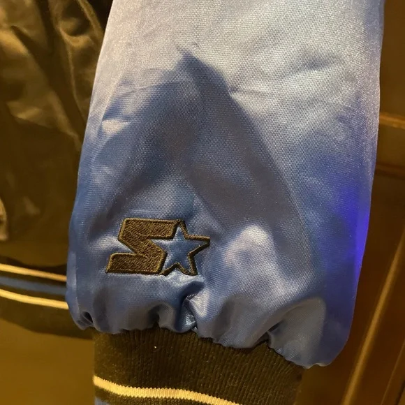 STARTER Los Angeles Rams Black and Blue Varsity satin Jacket - Picture 3 of 4